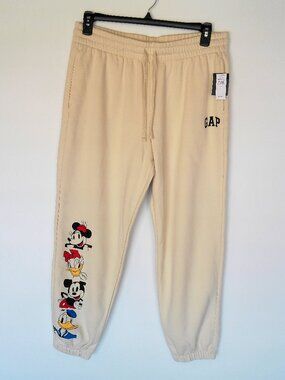 GAP X Disney Graphic Jogger Sweatpants Size Large Cream